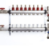 8 Loop Stainless Steel Radiant Heat Manifold Set With 1/2″ PEX Adapters