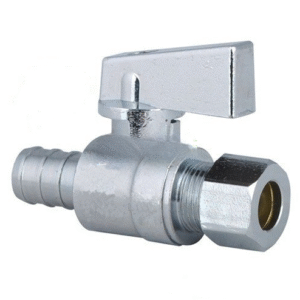 Straight Brass Mini Ball Valve 1/2″ PEX x 1/4″ OD COMP.